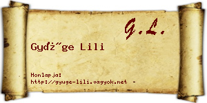 Gyüge Lili névjegykártya